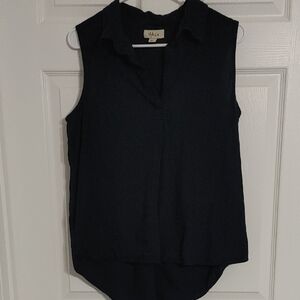 Style & Co. Sleeveless Navy Blouse Sz Large Relaxed Fit EUC